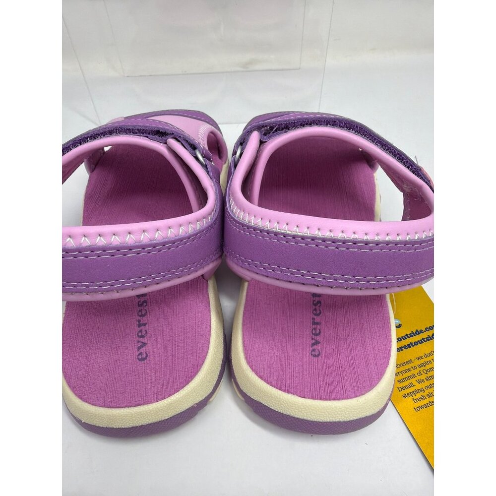 Everest Girls 4 Purple Adjustable Strap Sandals Comfort Summer Shoes - Picture 6 of 7